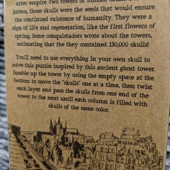 Perfect gift!True Genius Aztec Ghost Tower Wood Brainteaser Puzzle - Picture 5 of 6